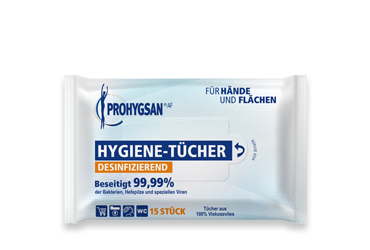 Desinfektionstücher für Hände und Flächen im Softpack von Prohygsan
